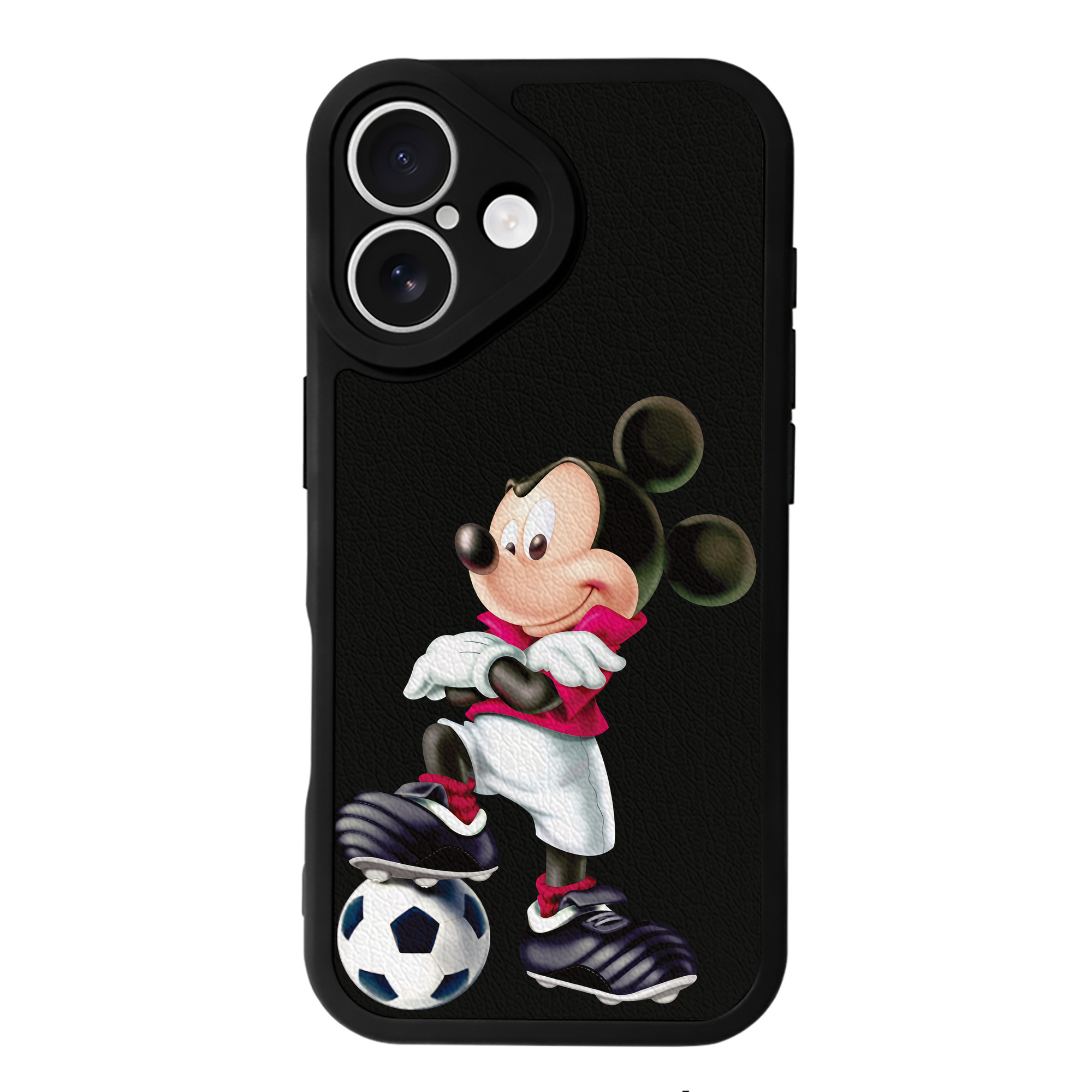 （画像用） ミッキーマウス Mickey Mouse 【iPhone 16シリーズ対応】シリコンスマホケース（レザー調） 材質：シリコン